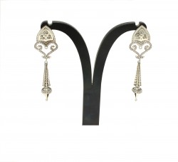 925 Silver Conical Design Antique Dangle Earrings - Nusrettaki (1)