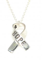 925 Sterling Silver HOPE Ribbon Necklace - Nusrettaki (1)