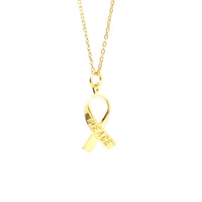 925 Sterling Silver PEACE Ribbon Necklace - 6