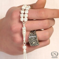 Silver Sphere Cutting Prayer Beads - Nusrettaki