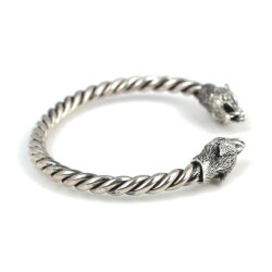 925 Ayar Gümüş Kurt Başı Burgu Kol Erkek Bileziği - Nusrettaki (1)