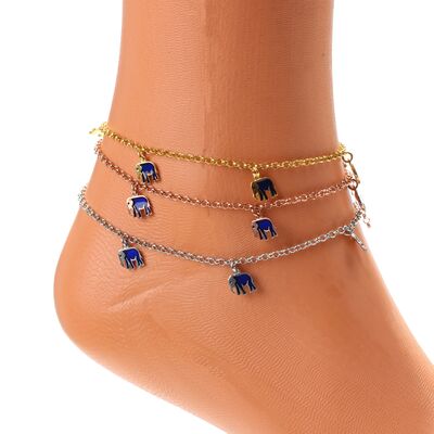 925 Ayar Gümüş Lacivert Mineli Filli Halhal - 3