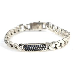 925 Ayar Gümüş Lacivert Taşlı Gurme Bileklik - Nusrettaki