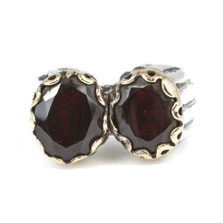 925 Ayar Gümüş Lal Taşı Unisex Yüzük - 5