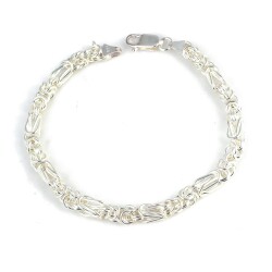 925 Ayar Gümüş Lale Model Kral Zincir Bileklik - Nusrettaki