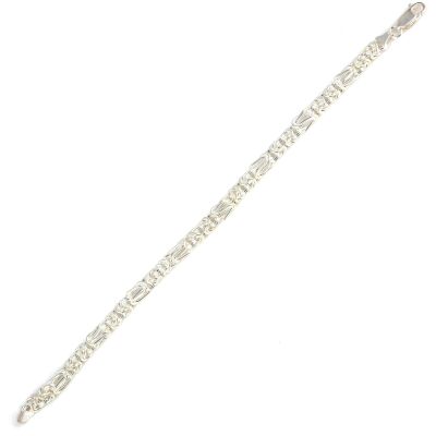 925 Ayar Gümüş Lale Model Kral Zincir Bileklik - 2