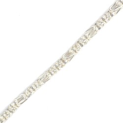 925 Ayar Gümüş Lale Model Kral Zincir Bileklik - 3