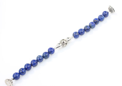 Silver Men's Bracelets with Lapis - 3