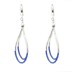 Nusrettaki - 925 Ayar Gümüş Lapis Küpe