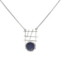 925 Ayar Gümüş Lapis Lazuli Taşlı Elişi Kolye - Nusrettaki (1)