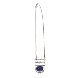 925 Ayar Gümüş Lapis Lazuli Taşlı Elişi Kolye - 5