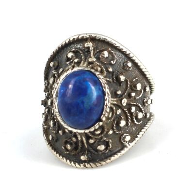 925 Ayar Gümüş Lapis Taşlı Kavuk Model Yüzük - 2