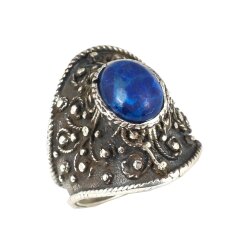 925 Ayar Gümüş Lapis Taşlı Kavuk Model Yüzük - Nusrettaki
