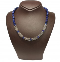 Silver Necklace with Lapis - Nusrettaki (1)