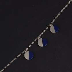 925 Ayar Gümüş Lapis Taşlı Sallantılı Bileklik - 5