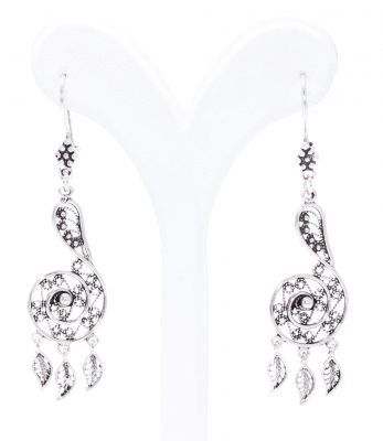 925 Sterling Silver Drop Filigree Earrings, S model - 2