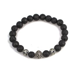 925 Ayar Gümüş Lava Model Bileklik - Nusrettaki