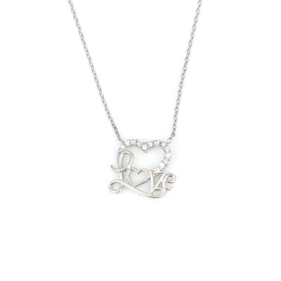 Sterling Silver Dolphin & Hearts Necklace - 2