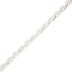 925 Ayar Gümüş Martole Ve Düz Desenli Oval Burgulu Zincir Bileklik - 3