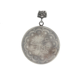 925 Ayar Gümüş Mecidiye Beşli Madalyon Kolye Ucu - 5