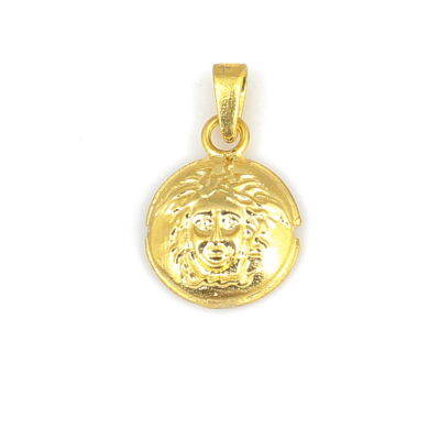 925 Ayar Gümüş Medussa Kafası Figürlü Madalyon Kolye Ucu - 2