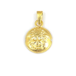 925 Ayar Gümüş Medussa Kafası Figürlü Madalyon Kolye Ucu - Nusrettaki (1)