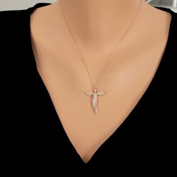 925 Ayar Gümüş Melek Kadın Kolye - Nusrettaki