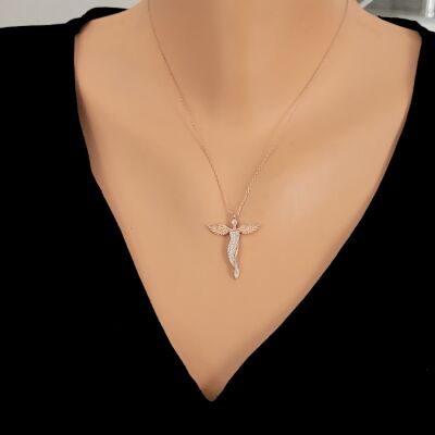 925 Ayar Gümüş Melek Kadın Kolye - 1