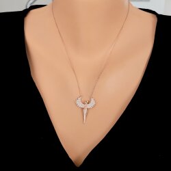 925 Ayar Gümüş Melek Kadını Kolyesi - Nusrettaki