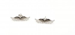 925 Silver Angel Wings Stud Earrings with White Zircons - Nusrettaki (1)