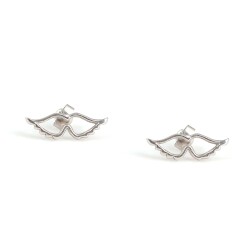 925 Silver Angel Wings Dainty Stud Earrings - Nusrettaki
