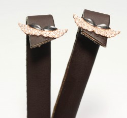 925 Rose & Black Silver Angel Wings Stud Earrings with White Zircons - 3