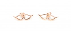 925 Rose Silver Angel Wings Dainty Stud Earrings - Nusrettaki (1)