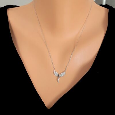 925 Ayar Gümüş Melek Kanatlı Kolye - 1