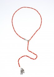 Sterling Silver Adjustable Y -Necklace with Coral - 3