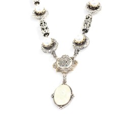 Ancient Byzantine Design Silver Enamelled Necklace - Nusrettaki (1)