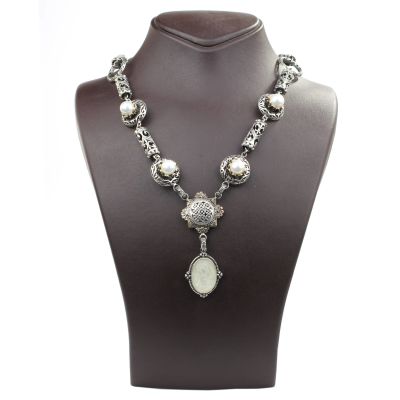 Ancient Byzantine Design Silver Enamelled Necklace - 5