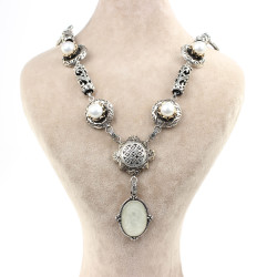 Ancient Byzantine Design Silver Enamelled Necklace - 6