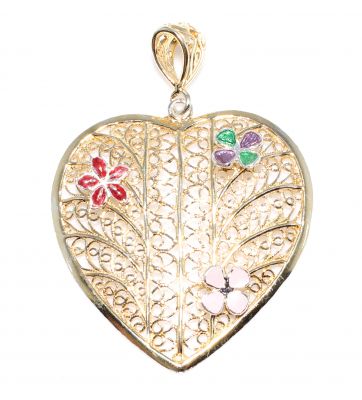 925 Sterling Silver Filigree Heart Pendant - 2