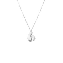 Sterling Silver New Born Baby Foot Necklace, Gold Vermeil - Nusrettaki