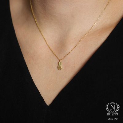925 Ayar Gümüş Minik Ananas Kolye - 11