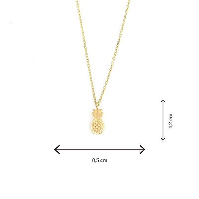 925 Ayar Gümüş Minik Ananas Kolye - 2