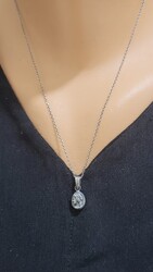 Nusrettaki - 925 Ayar Gümüş Minik Elizabeth Kafası Kolye Ucu