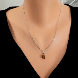 925 Ayar Gümüş Minik Gerçek Kehribar Kolye Ucu - Nusrettaki (1)