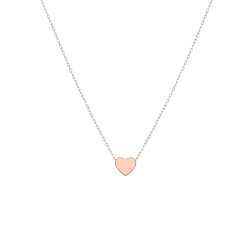 925 Ayar Gümüş Minik Kalp Kolye, Beyaz - Pembe - Nusrettaki (1)