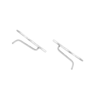 925 Ayar Gümüş Minik Kareler Earcuff Küpe - 4