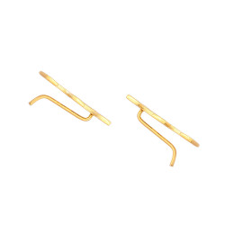 925 Ayar Gümüş Minik Kareler Earcuff Küpe - 6