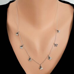 925 Ayar Gümüş Minik Kelebekli Kolye - Nusrettaki