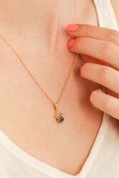 925 Sterling Silver Butterfly Necklace with Mystic Topaz - 6