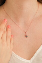 925 Sterling Silver Butterfly Necklace with Mystic Topaz - 7